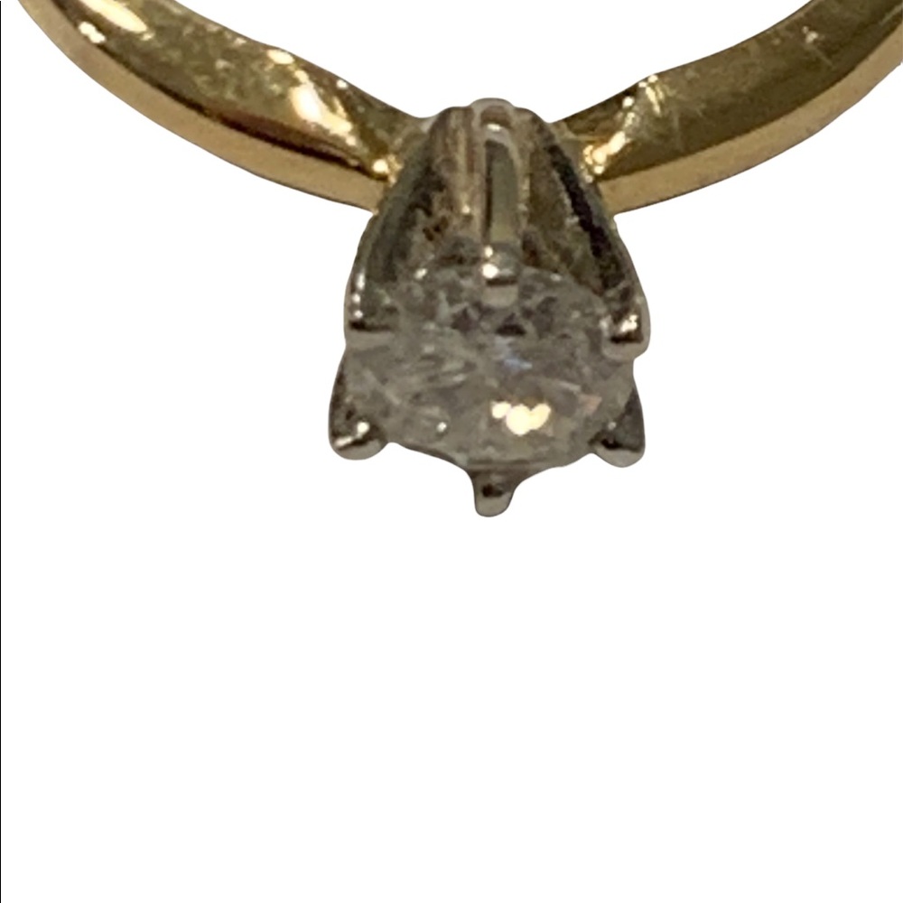14k Yellow Gold Solitaire Diamond Ring - Picture 5 of 10